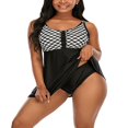thumbnail image 4 of CNKOO Maillots de Bain pour Femmes Robe Imprimé Géométrique Culottes Maillot de Bain Deux Pièces, 4 of 5