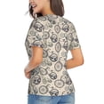 thumbnail image 3 of Vsdgher Compass And Mountains In Bicycle Wheels Women Shirts V Neck Short Sleeve Tops T-Shirt Basic Tees, S to 3XLMedium, 3 of 5