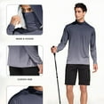thumbnail image 5 of Aobny Oversized Mens Big and Tall Shirts Gray Hooded Sun Shirt Long Sleeve Tees Gradient Pullover Workout Shirt,L, 5 of 7