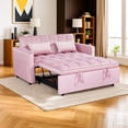 thumbnail image 2 of Yardi Yarda 54 Inch Adjustable Backrest Sofa, Sofa Bed, Futon Sofa with Double Armrest and Pouch, Variable Bed for Living room, Bedroom, Pink, 2 of 11