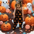 thumbnail image 2 of Kwasome Girls Romper Toddler Baby Girl Halloween Prints Jumpsuit Sleeveless Romper Pants Outfits Gold Sweet Girls Romper 5-6 Years, 2 of 5