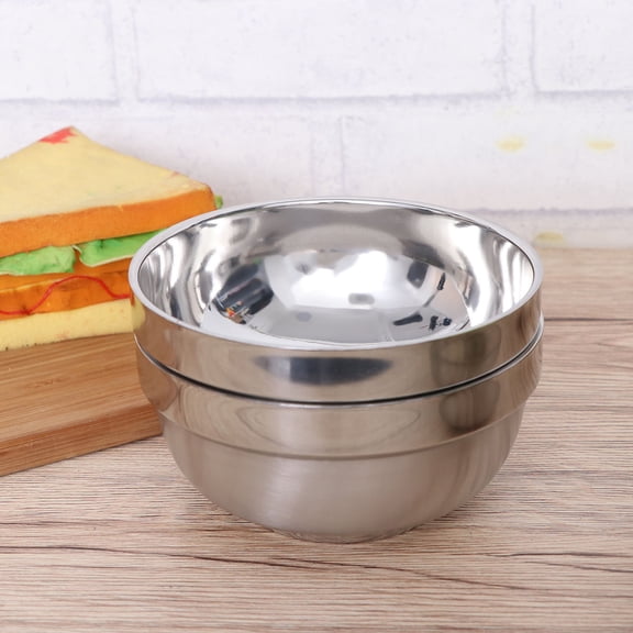 HOOWIFFY 6-Pack Korean Stainless Steel Double Layer Rice Soup Bowls Insulated Bowls