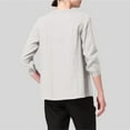 thumbnail image 5 of YigeTops Women's Pleated Cotton Linen Loose Shirt Casual Lightweight Summer Everyday Layering Tunic White XL, 5 of 6
