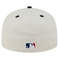 thumbnail image 4 of Men's New Era Cream/Navy Atlanta Braves Two-Tone Corduroy 59FIFTY Fitted Hat, 4 of 6