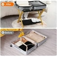 thumbnail image 6 of Double Storage Space,Luggage Rack, Pack of 2, Folding Suitcase Stand with Storage Shelf, Heavy-Duty Luggage Holder for Guest Room Bedroom Hotel, Holds up to 141 lb, Natural, 6 of 8