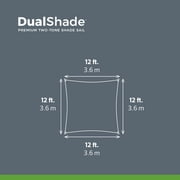 Coolaroo Outdoor DualShade Sun Sail and Hardware Kit, 95% UV Block Protection, 12' Square; Cobblestone