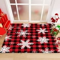 thumbnail image 5 of cpengpj Merry Christmas Rug Red Plaid Kitchen Rug Anti Fatigue Winter Christmas Decorative Kitchen Mats Non Skid Snowflakes Doormat for Home Kitchen Bathroom 23.6x15.7in, 5 of 5