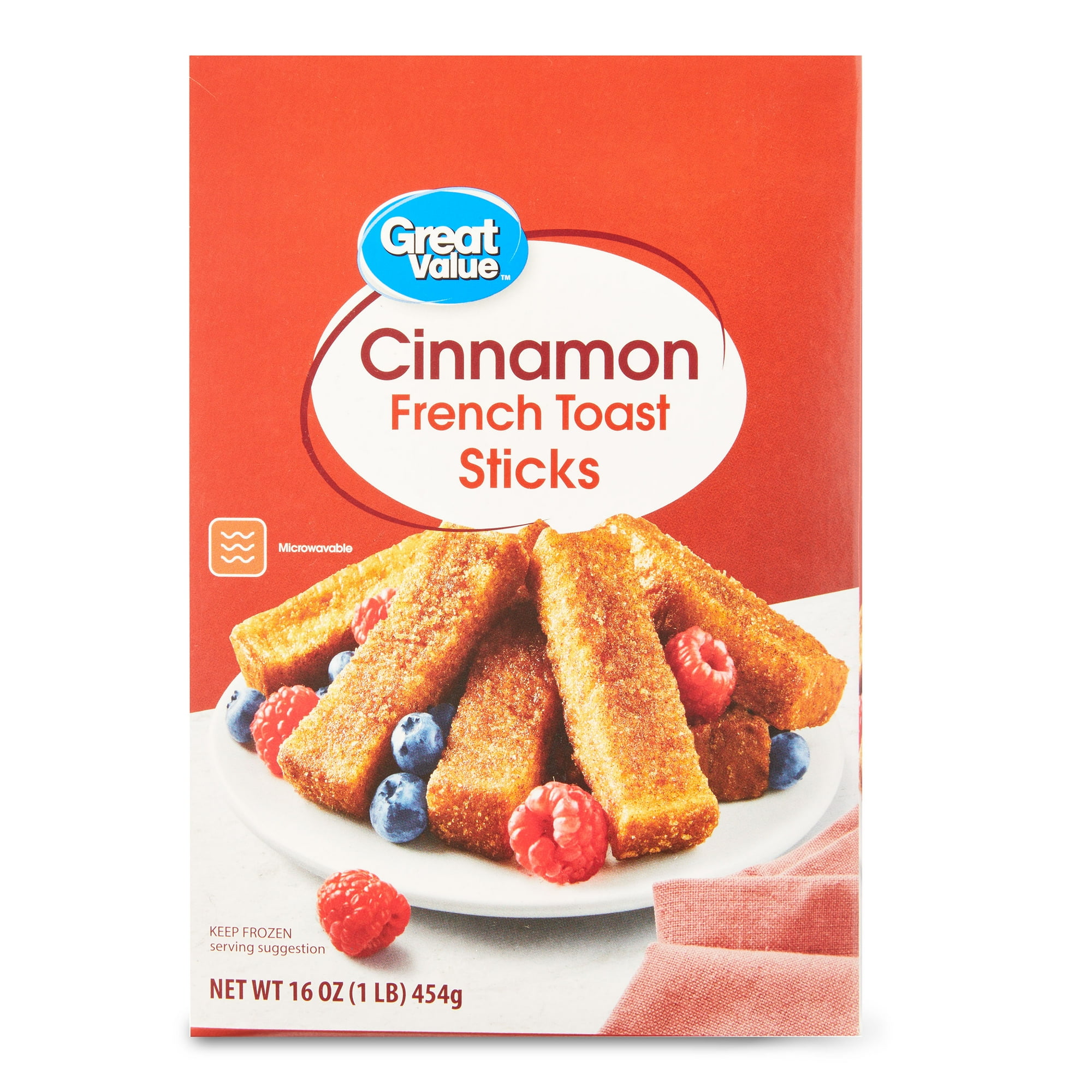 Great Value Cinnamon French Toast Sticks, 16 oz Box (Frozen)