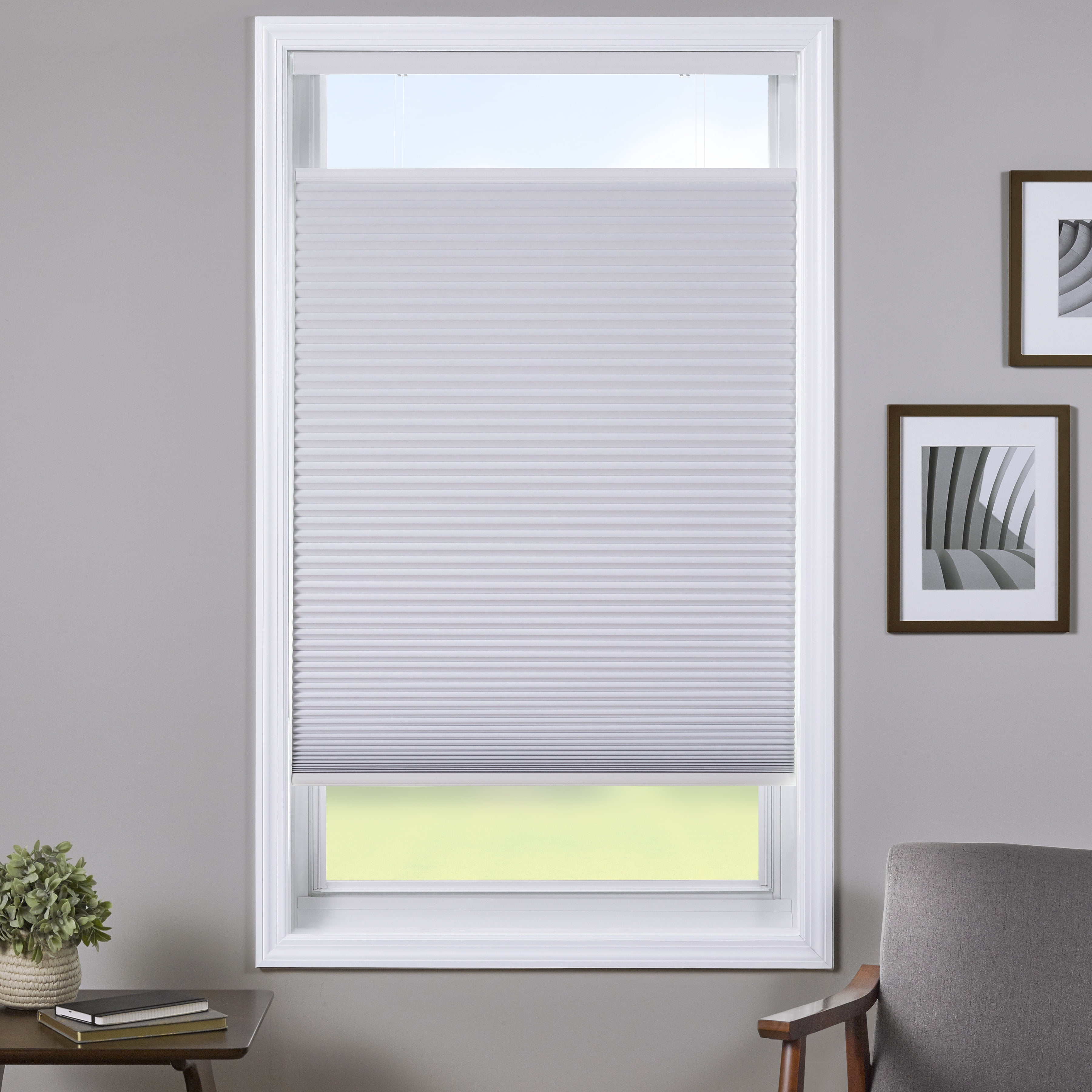Coverscaped Top-Down Bottom-Up Cellular Shade, Room Darkening White, 70.75 x 48