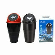 AISIBO Automotive Garbage Cans Car Trash Can Cup Holder, 2 Pack Mini Vehicle Garbage Bin Trash Container for Cars Home Office (Red Black)