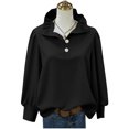 thumbnail image 5 of TaTaai 2026 Spring Summer Solid Color Button Top for Women Long Sleeve Round Neck Casual Blouse Soft Comfy Lightweight Daily Vacation Outfits Gift, 5 of 5