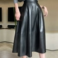 thumbnail image 2 of Fgnfyis Women's Autumn and Winter Leather Skirt Half Skirt PU Leather Umbrella Style for Evenings Wear Black XL, 2 of 5