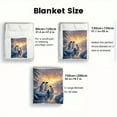 thumbnail image 3 of 1pc Penguin Sunset Glow Flannel Blanket - Soft, Warm, Lightweight Polyester Fabric with Serene Antarctic Scene, Ideal for Sofa, Bedroom, Living Room, Camp, Travel, Adult Gift for Family or Friends, A, 3 of 10