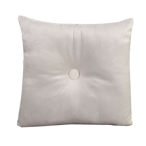 Jordan Manufacturing 16" x 16" Cream Solid Square Tufted Decorative Throw Pillow with Fabric Button