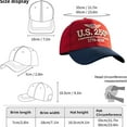 thumbnail image 5 of Mmeneyy US 250th Anniversary Hat Adjust Washed Patriotic Baseball Cap USA Flag Celebrate 250 Years, 5 of 7