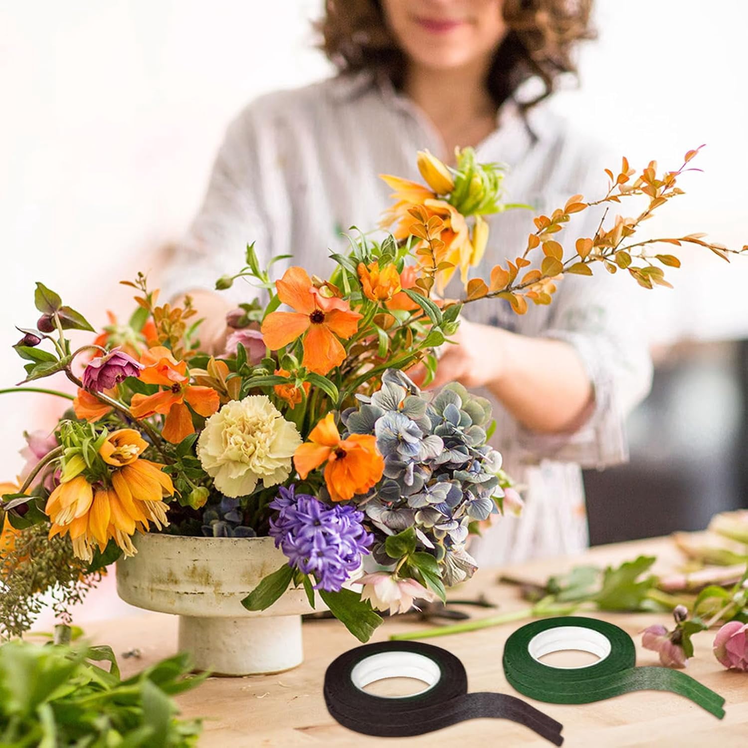 Floral Tape and Flower Stems Arrangement Tools Kit, 1pcs Gardening Cutter, 18 Gauge Stem Wire for Bouquet Stem Wrapping and Floral Crafts(xxw)