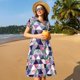 thumbnail image 4 of Balery Plaid Flamingo Vestidos sueltos de manga corta para mujer, vestidos de verano 2025, vestidos casuales de corte A con vuelo., 4 of 6