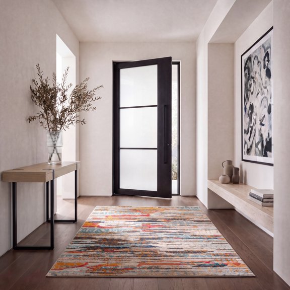 Safavieh Madison Orlando Abstract Area Rug, Ivory/Multi, 5'3" x 7'6"