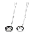 thumbnail image 1 of EeaseMX cucharas de acero inoxidable para servir con gancho y mango largo, colador para ollas calientes y sopas (colador de 7 cm + cuchara para sopa), 1 of 7