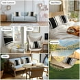 thumbnail image 4 of Outdoor Waterproof Throw Pillow Covers Set of 2 Black Stripe Lines Decorative Pillowcases Lumbar Outdoor Pillows Cushion Case 20x12 Inch Linen Striped Patio Pillows for Couch Sofa Bed Garden, 4 of 9