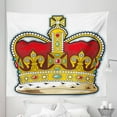 thumbnail image 1 of Heraldry Tapestry, Medieval British Crown with Middle Age Inspired Stones and Forms Art Print, Fabric Wall Hanging Decor for Bedroom Living Room Dorm, 5 Sizes, Ruby Earth Yellow, by Ambesonne, 1 of 1