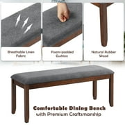 Topbuy Bench Seat Upholstered Dining Bench with Wood Legs for Bedroom/Living Room/Entryway