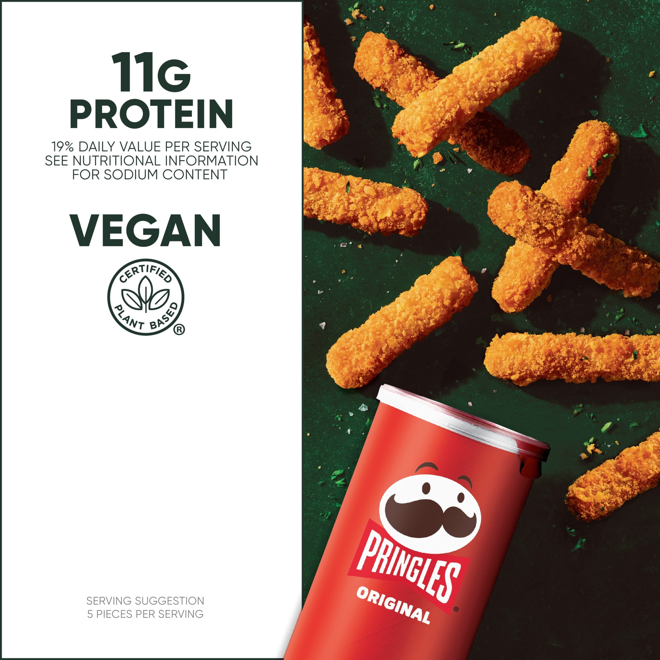 MorningStar Farms Pringles Original Flavor Plant Based Chik'n Fries, Vegan Meat, 13.5 oz Bag