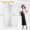 thumbnail image 3 of 67" Tall Narrow Storage Cabinet Metal Bathroom Cabinet with 2 Doors & 4 Adjustable Shelves, Standing Pantry Cabinets Cupboard for Kitchen, Dining Room, Living Room and Bathroom (White), 3 of 15