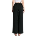 thumbnail image 3 of INSPIRE CHIC Casual Wide Leg Pants for Women's Elastic High Waist One Button Lightwieght Pants Trousers with Pockets XS Black, 3 of 5