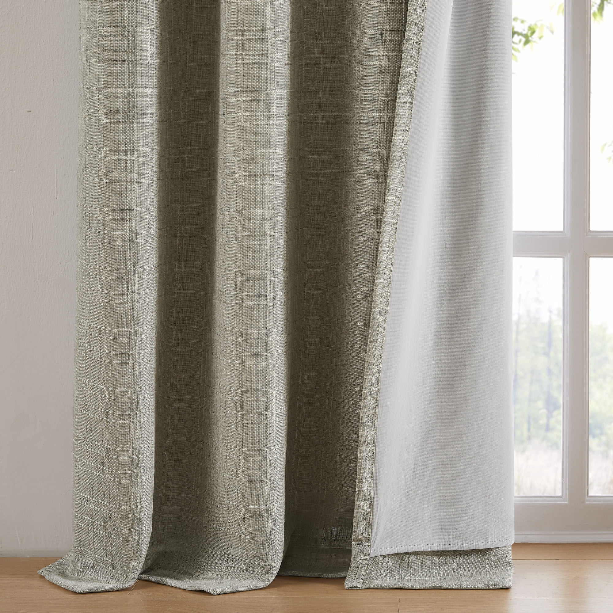 COLTON SUNSHIELD SIGNATURE Blackout Curtains for Living Rooms, Single Curtain Grommet, 50” x 84”, Linen