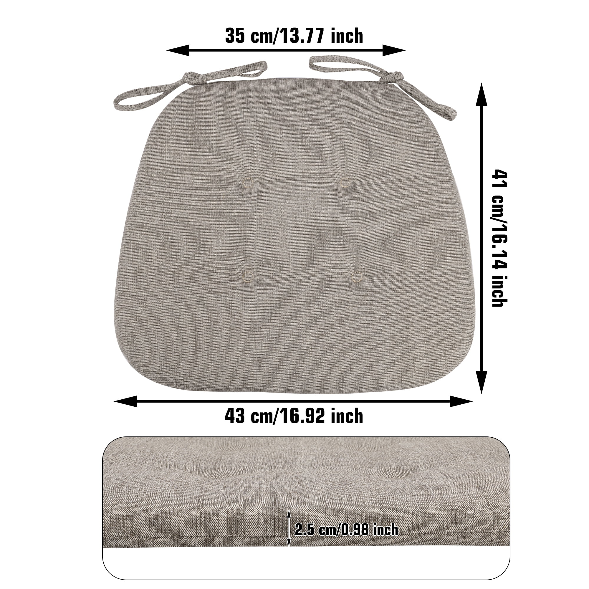 LELINTA Patio Seat Cushions D16 x W17 Inches Outdoor Chair Pads All Weather Chair Cushions for Garden Patio Furniture Chair Home Set of 4