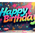 thumbnail image 4 of Happy Birthday Banner Background Colorful Backdrop Wall Party Decorations Festive Event Supplies Celebration Graffiti Photography Props, 4 of 4