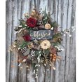 thumbnail image 2 of Couronne de Guépard d'Automne, Décoration Simple Rustique pour Porte d'Entrée, Décorations d'Automne, Récolte, Action de Grâce, Intérieur Extérieur, 2 of 8