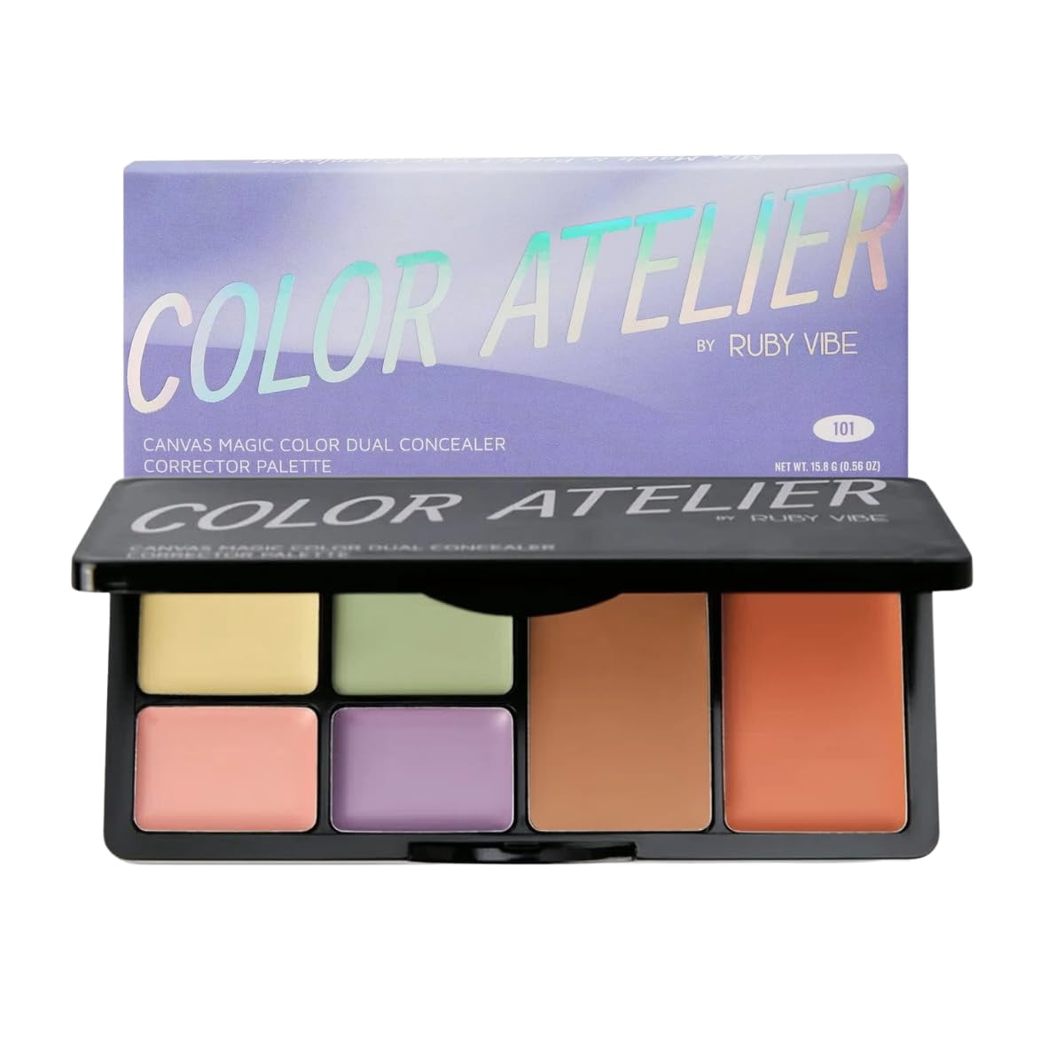 RUBY VIBE CO Dual Tone Concealer Palette – Full Coverage for Concealing, Contouring & Color Correcting | Hydrating & Lightweight Formula, Long-Lasting, Travel-Friendly, For All Skin Types
