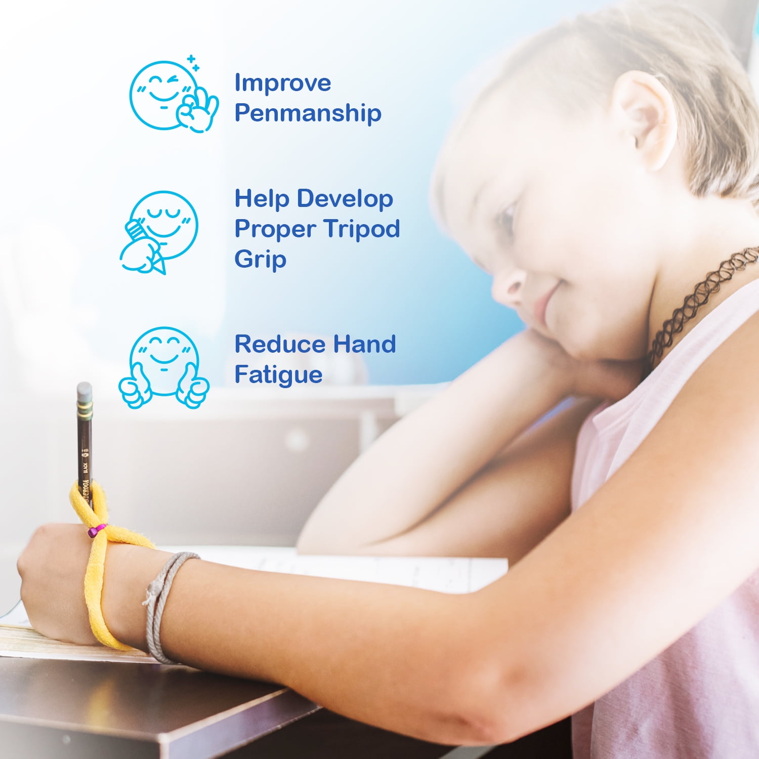 The Original OT Invented & Patented HandiWriter, Hand Made in The USA, Handwriting Aid for a Proper Tripod Grip, Finger Position & Better Penmanship. Great for Kindergarten Age & Up (4 Pack)