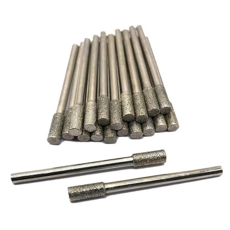 

20 Pcs Diamond Grinding Bits 4mm Cylinder Head Grinding Bit Diamond Set for Most Tool Bit Grinder