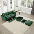 thumbnail image 3 of 78'' Chenille Convertible Deep Seat L Shaped Couch Oversized Modular Sofa with Ottoman and Storage Pull Out Drawers for Living Room,Green, 3 of 9
