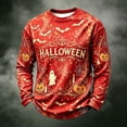 thumbnail image 5 of Havenx Men's Halloween Shirts Pumpkin Print Shirts Long Sleeve Crew Neck T-Shirts Spooky Scary Fashion Funny Lightweight Casual Top,Red XL, 5 of 5