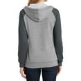 thumbnail image 2 of Mafoose Women's Juniors Lightweight Fleece Raglan Hoodie Heathered Grey/ Heathered Charcoal 2X-Large, 2 of 4