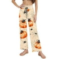 thumbnail image 3 of Womens Halloween Pajamas Pants with Drawstring Waist Ladies Spider Pumpkins Ghost Print Pajama Cute Soft Long Bottoms Womens Pj Pants Pjs Jammies Gift, 3 of 4