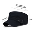 thumbnail image 6 of tasrioml Unisex Cadet Military Cap Adjustable Tactical Operator Cap Flat Top Baseball Cap Outdoor Sun Hat for Walking Yachting, 6 of 8