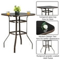 thumbnail image 2 of Lowestbest 31"x 31" x 40" Bar Table, Outdoor table, Wrought Iron Glass High Table, furniture Outdoor Patio Table, Brown, 2 of 8