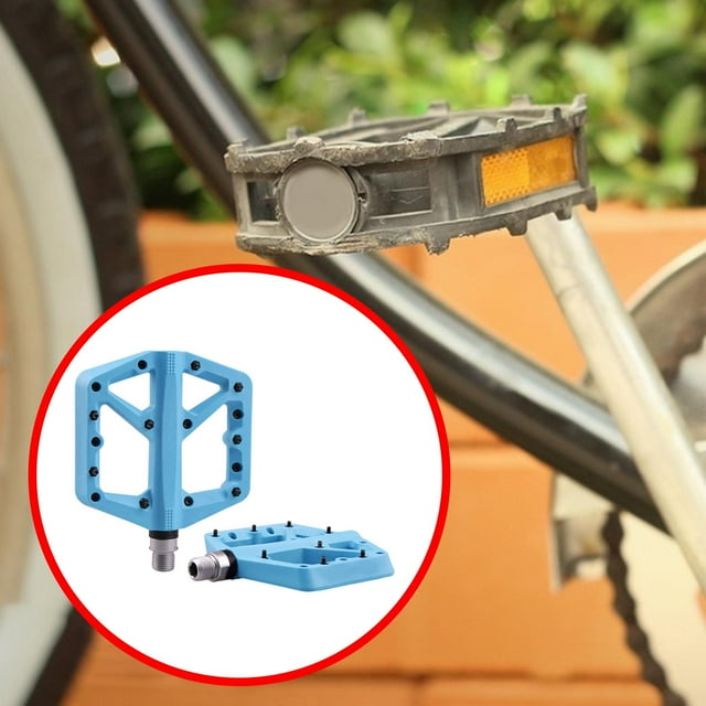 Accesorios para pedales de bicicleta, suaves, livianos, fáciles de instalar, pedales planos para bicicleta, pedales de ciclismo para mini bicicletas, Azul