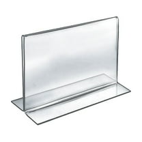 Azar 8" x 10" Horizontal Double Sided Stand Up Acrylic Sign Holder Clear 10/Pack 152719