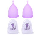 thumbnail image 1 of 2pcs Silicone Menstrual Cup Women Soft Reusable Period Cup Female Body Care ToolS, 1 of 5