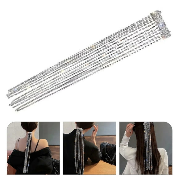 ifundom Tassel Hairpin Chains Length 14.4In Rhinestone Hair Jewels for Women Festival Wedding 1Pcs