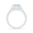 thumbnail image 2 of ANGARA Natural Oval 2.2 ct Aquamarine Split Shank Halo Ring with Diamonds in 14K White Gold for Women (Size-10x8mm) | March Birthstone, Anniversary, Jewelry Gift for Women | Natural Aquamarine Ring, 2 of 10