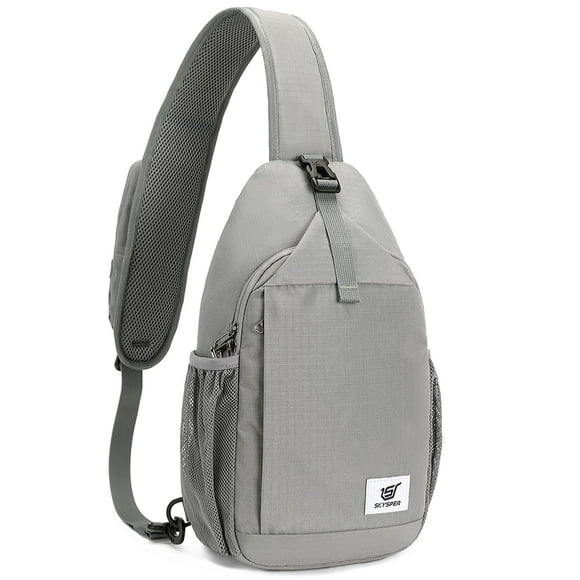 Bandolera SKYSPER, bandolera RFID, poliéster reciclado, gris