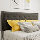 Einfach Twin Size Grey Bed frame with Button-Tufted Headboard - No Box Spring Needed - Walmart.com