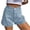 Blue, variant on Staron Women's Casual Denim Shorts with Pockets Rhinestone Washed Button Front High Waist Stretch Jean Shorts, Black S